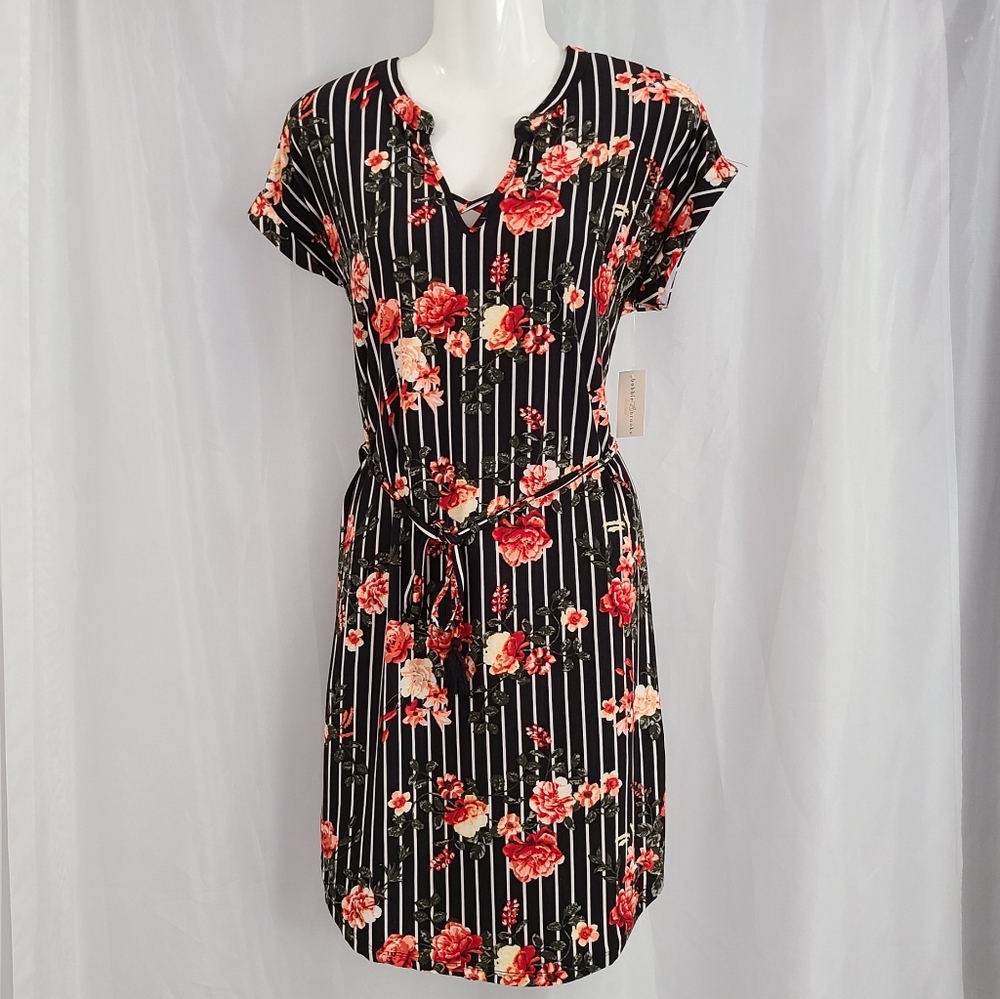 New Women's Black Floral Dress